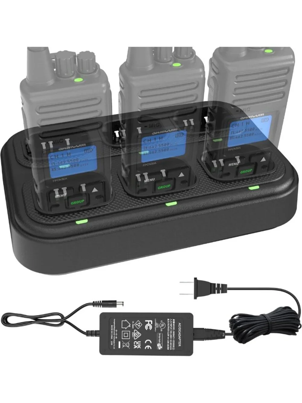 Multi-Device Charging Station Organizer - 6 Way Fast Charger, 60W Power Hub